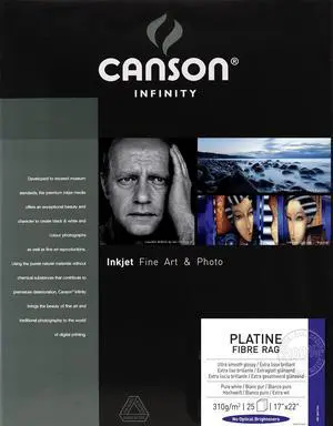 Infinity Platine Fibre Rag Fine Art Paper, 310 Gram, 17 x 22 Inch, 25 Sheets Infinity Platine Fibre Rag Fine Art Paper, 310 Gram, 17 x 22 Inch, 25 Sheets