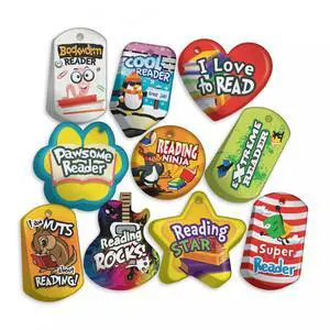 Student Reading Incentives Brag Tag Value Pack: 500 Colorful, Waterproof, Reading Encouragement Tags (50 Tags for Each Shape) Student Reading Incentives Brag Tag Value Pack: 500 Colorful, Waterproof, Reading Encouragement Tags (50 Tags for Each Shape)