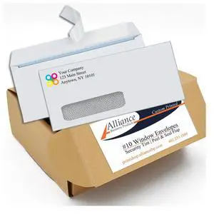 2500#10 Commercial Custom Printed Envelopes, White, Single Left Window, Self Seal, Security Tinted, Text and Logo Customization, Size 4-1/8 x 9-1/2 Inches, 24 LB 2500#10 Commercial Custom Printed Envelopes, White, Single Left Window, Self Seal, Security Tinted, Text and Logo Customization, Size 4-1/8 x 9-1/2 Inches, 24 LB