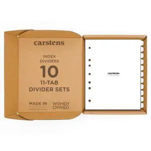 Heavy Duty Plastic Dividers, 11-Tab, White, for Side-Opening 3-Ring Binders, Case of 10 Heavy Duty Plastic Dividers, 11-Tab, White, for Side-Opening 3-Ring Binders, Case of 10