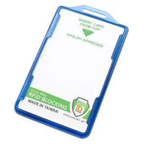 Bulk 20 Pack - RFID Blocking Badge Holder - Secure 2 Card Holder for Government, HSPD-12, CAC, TWIC, PIV, Smart Cards - Durable Hard Plastic, Dual Sided, RFID Badge Protection (Blue) Bulk 20 Pack - RFID Blocking Badge Holder - Secure 2 Card Holder for Government, HSPD-12, CAC, TWIC, PIV, Smart Cards - Durable Hard Plastic, Dual Sided, RFID Badge Protection (Blue)
