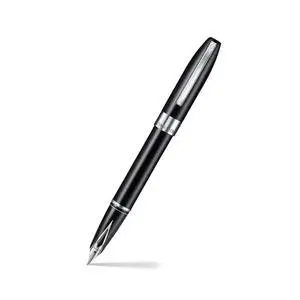 Legacy 9064 Fountain Pen, Fine Stainless Steel Inlaid Nib, Black Lacquer Finish with Chrome-Plated Trim, Includes Leather Pouch & Premium Gift Box Legacy 9064 Fountain Pen, Fine Stainless Steel Inlaid Nib, Black Lacquer Finish with Chrome-Plated Trim, Includes Leather Pouch & Premium Gift Box