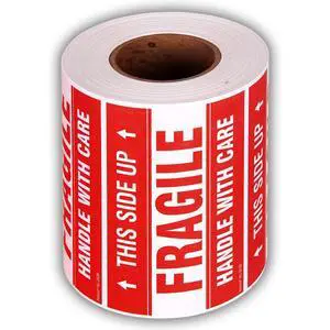 3" X 5" This Side Up Fragile Handle with Care Stickers for Shipping and Packing - 500 Adhesive Labels Per Roll (10 Pack) 3" X 5" This Side Up Fragile Handle with Care Stickers for Shipping and Packing - 500 Adhesive Labels Per Roll (10 Pack)