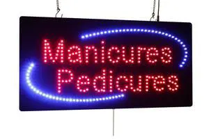 Manicures Pedicures Sign, Jumbo size, 31"x17", 78x43cm, LED, Neon, Florescent, Signage, Signboard, Display, Billboard, Screen, Grand Opening, Gift Manicures Pedicures Sign, Jumbo size, 31"x17", 78x43cm, LED, Neon, Florescent, Signage, Signboard, Display, Billboard, Screen, Grand Opening, Gift
