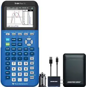 Texas Instruments TI-84 Plus CE Graphing Calculator, Bionic Blue | Color Screen, Built-in Apps, Included Software, Test-Permitted, for Math, Science and Finance | Signature Series Bundle Texas Instruments TI-84 Plus CE Graphing Calculator, Bionic Blue | Color Screen, Built-in Apps, Included Software, Test-Permitted, for Math, Science and Finance | Signature Series Bundle