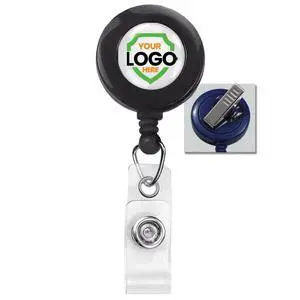 Bulk 100 Pack - Custom Badge Reels with Alligator Clip - Premium Customized Dome Label Retractable I'd Holder for Medical/Hospital Staff, Company Logo, Office and More by (Black) Bulk 100 Pack - Custom Badge Reels with Alligator Clip - Premium Customized Dome Label Retractable I'd Holder for Medical/Hospital Staff, Company Logo, Office and More by (Black)