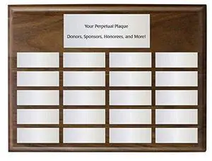 Perpetual Plaques - Great for Employee of The Month, Sponsered and Donated by Plaques and Sporting Awards. Order All Small Plates Now, or One at a Time Later (18 x 24" Pledge) Perpetual Plaques - Great for Employee of The Month, Sponsered and Donated by Plaques and Sporting Awards. Order All Small Plates Now, or One at a Time Later (18 x 24" Pledge)
