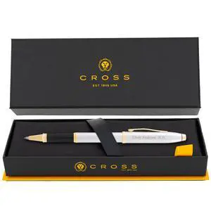 Cross Century II Medalist Rollerball Pen, Chrome and Gold Appointments, Custom Engraved Graduation, Retirement, Promotion, or Holiday Gift Cross Century II Medalist Rollerball Pen, Chrome and Gold Appointments, Custom Engraved Graduation, Retirement, Promotion, or Holiday Gift