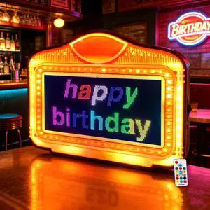 VIP Bottle Service Sign, LED Letter Bottle Presenter, Color Display Lights with APP Programmable Scroll Play, Hand Holding Light Box Sign for Party, Bar & Night Club VIP Bottle Service Sign, LED Letter Bottle Presenter, Color Display Lights with APP Programmable Scroll Play, Hand Holding Light Box Sign for Party, Bar & Night Club