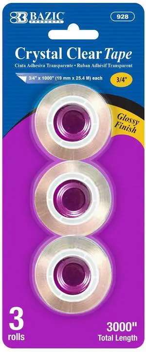 Crystal Clear Tape Refill, 3/4 in x 1000 in, 3 Ct, 144-Case | fit standard dispensers Crystal Clear Tape Refill, 3/4 in x 1000 in, 3 Ct, 144-Case | fit standard dispensers