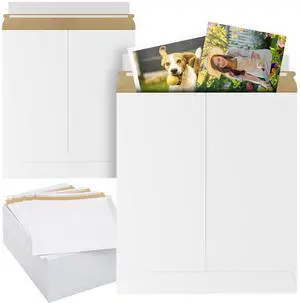 White Rigid Mailers, 12.75 x 15 Inch. Pack of 200 Cardboard Envelopes for Photos, Documents. Sturdy Stay Flat Mailers with Self-Seal Closure. Hard Rigid Shipping Envelopes White Rigid Mailers, 12.75 x 15 Inch. Pack of 200 Cardboard Envelopes for Photos, Documents. Sturdy Stay Flat Mailers with Self-Seal Closure. Hard Rigid Shipping Envelopes