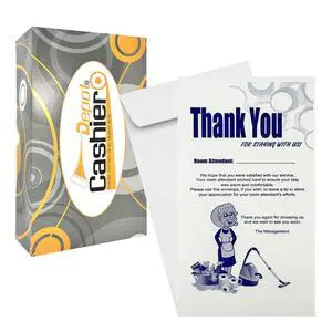 2500 Cashier Depot - Housekeeping Tip Thank You Envelopes 3-1/2" x 6-1/2", Sturdy 24 lb. White Paper, Gum Flap Perfect for Hotels, Motels, and Guest Services, 2500 Count 2500 Cashier Depot - Housekeeping Tip Thank You Envelopes 3-1/2" x 6-1/2", Sturdy 24 lb. White Paper, Gum Flap Perfect for Hotels, Motels, and Guest Services, 2500 Count