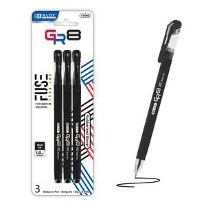 GR8 Black FUSE Tech Pens, Rubberized Barrel, 1.0mm, 144-Case | GR8 black FUSE Tech ballpoint pens, 1.0 mm medium, pocket clip, Smooth hybrid ink GR8 Black FUSE Tech Pens, Rubberized Barrel, 1.0mm, 144-Case | GR8 black FUSE Tech ballpoint pens, 1.0 mm medium, pocket clip, Smooth hybrid ink