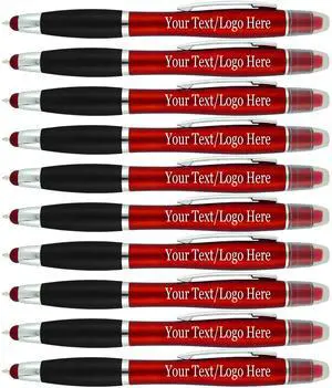 Personalized Pens with Gel Highlighter and Stylus -200 Pack Bulk-Free Imprint - 3 In Bible Highlighter No Bleed, Ballpoint Pen, and Stylus Combo- add Custom Name, Logo or Gift Message- Red Personalized Pens with Gel Highlighter and Stylus -200 Pack Bulk-Free Imprint - 3 In Bible Highlighter No Bleed, Ballpoint Pen, and Stylus Combo- add Custom Name, Logo or Gift Message- Red