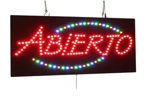 Abierto Sign, Jumbo Size, 32"x13", 81x33cm, LED, Neon, Florescent, Signage, Signboard, Display, Billboard, Screen, Grand Opening, Gift Abierto Sign, Jumbo Size, 32"x13", 81x33cm, LED, Neon, Florescent, Signage, Signboard, Display, Billboard, Screen, Grand Opening, Gift