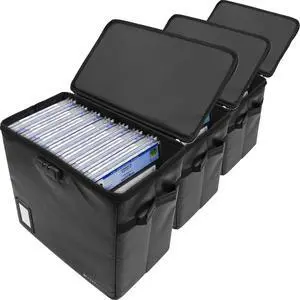 Classic Black Graded Comic Book Storage Bin, 3 Pack, Fits Up To 30 Slabs, Fire Resistant, Lockable, Collapsible Classic Black Graded Comic Book Storage Bin, 3 Pack, Fits Up To 30 Slabs, Fire Resistant, Lockable, Collapsible