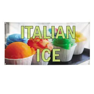 Vinyl Banner Multiple Sizes Italian Ice Outdoor Advertising Printing E Restaurant & Food Outdoor Weatherproof Industrial Yard Signs Yellow 10 Grommets 60x144Inches Vinyl Banner Multiple Sizes Italian Ice Outdoor Advertising Printing E Restaurant & Food Outdoor Weatherproof Industrial Yard Signs Yellow 10 Grommets 60x144Inches