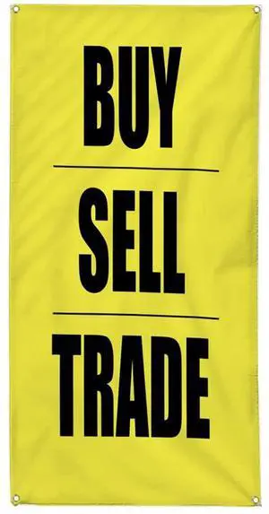 Vertical Vinyl Banner Multiple Sizes Buy Sell Trade Yellow & Red Promotion Business Business Outdoor Weatherproof Industrial Yard Signs 10 Grommets 144x60Inches Vertical Vinyl Banner Multiple Sizes Buy Sell Trade Yellow & Red Promotion Business Business Outdoor Weatherproof Industrial Yard Signs 10 Grommets 144x60Inches