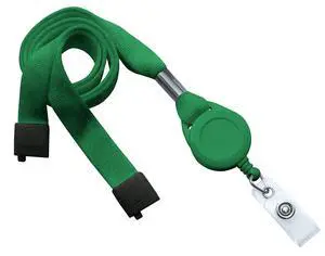 Green 5/8" Wide Flat Breakaway Lanyard Badge Reel, Clear Vinyl Strap (100/bag) Green 5/8" Wide Flat Breakaway Lanyard Badge Reel, Clear Vinyl Strap (100/bag)