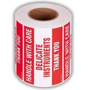 3" X 5" Handle with Care Delicate Instruments Fragile Stickers for Shipping and Packing - 500 Labels Per Roll (10 Pack) 3" X 5" Handle with Care Delicate Instruments Fragile Stickers for Shipping and Packing - 500 Labels Per Roll (10 Pack)