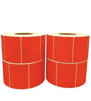 Thermal Transfer Labels (4 x 3) - Multipurpose Labels for Shipping and Business - 3" Core Compatible w/Industrial Printers - 2000 Labels/Roll (4 Rolls) (Red) Thermal Transfer Labels (4 x 3) - Multipurpose Labels for Shipping and Business - 3" Core Compatible w/Industrial Printers - 2000 Labels/Roll (4 Rolls) (Red)