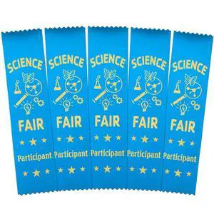 Science Fair Participant Ribbons - 500 Island Blue Bookmark Style Ribbons Science Fair Participant Ribbons - 500 Island Blue Bookmark Style Ribbons