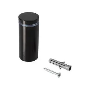Sign Standoff 1" Diameter x 2" Barrel Length Black Aluminum Eco Series Easy Fasten Standoff Pack of 20 Sign Standoff 1" Diameter x 2" Barrel Length Black Aluminum Eco Series Easy Fasten Standoff Pack of 20