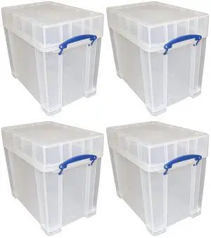 19 Liters Transparent Storage Container with Snap Lid and Clip Lock Handle for Lidded Home and Item Storage Bin, 4 Pack 19 Liters Transparent Storage Container with Snap Lid and Clip Lock Handle for Lidded Home and Item Storage Bin, 4 Pack