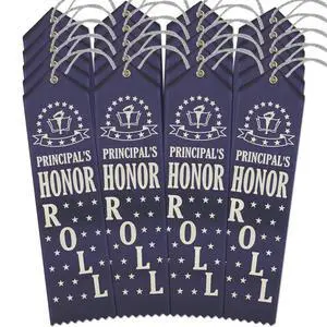 Principal's Honor Roll Award Ribbons - 500 Navy Blue Ribbons with Card & String Principal's Honor Roll Award Ribbons - 500 Navy Blue Ribbons with Card & String