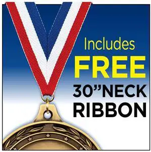 Student Council Medals, 2" Gold Scholastic Achievement Medal Award, Comes with Neck Ribbon, 20 Pack Prime Student Council Medals, 2" Gold Scholastic Achievement Medal Award, Comes with Neck Ribbon, 20 Pack Prime