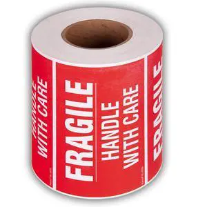 3" X 5" Fragile Handle with Care Warning Stickers for Shipping and Packing- 500 Permanent Adhesive Labels Per Roll (10 Pack) 3" X 5" Fragile Handle with Care Warning Stickers for Shipping and Packing- 500 Permanent Adhesive Labels Per Roll (10 Pack)
