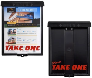 Outdoor Real Estate Brochure Box with Snap Shut Lid, Take One Document Holder Can Hold 100, 8.5 x 11 Documents, Flyers, Literature and Other Outdoor Marketing Needs Outdoor Real Estate Brochure Box with Snap Shut Lid, Take One Document Holder Can Hold 100, 8.5 x 11 Documents, Flyers, Literature and Other Outdoor Marketing Needs