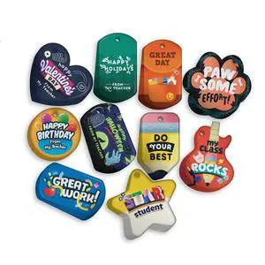 Celebrate Holidays School Classroom Management Brag Tags Value Pack: 500 Tags (50 Tags for Each Shape) + 150 USA-Made, Hypoallergenic Aluminum Safety Chains Celebrate Holidays School Classroom Management Brag Tags Value Pack: 500 Tags (50 Tags for Each Shape) + 150 USA-Made, Hypoallergenic Aluminum Safety Chains