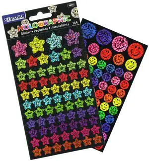 Holographic Reward Stickers, 144 Ct, 288-Case | stars and smiley faces, Self-adhesive for charts, crafts, notes Holographic Reward Stickers, 144 Ct, 288-Case | stars and smiley faces, Self-adhesive for charts, crafts, notes