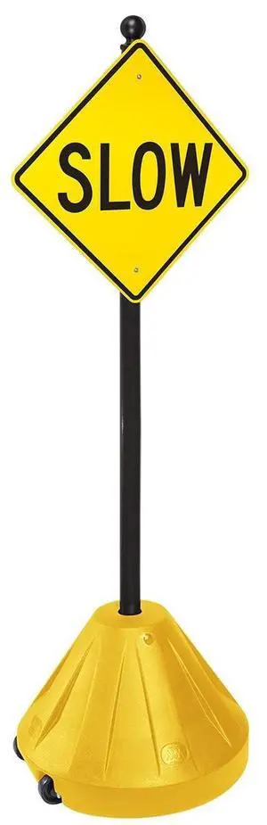 Tip-n-Roll XL Portable Pole3 Sign Holder with Pole, 24" Wheeled Base 16" tall Sign | Yellow base, 72 Pole (XL-PP3-72-Y) Tip-n-Roll XL Portable Pole3 Sign Holder with Pole, 24" Wheeled Base 16" tall Sign | Yellow base, 72 Pole (XL-PP3-72-Y)