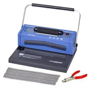 Spiral Coil Binding Machine, Manual Book Maker Punch Binder with Electric Coil Inserter, Disengaging pins, Adjustable Side Margin, Comes with 100pcs 5/16'' Plastic Coil Binding Spines & Plier Spiral Coil Binding Machine, Manual Book Maker Punch Binder with Electric Coil Inserter, Disengaging pins, Adjustable Side Margin, Comes with 100pcs 5/16'' Plastic Coil Binding Spines & Plier