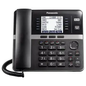 Office Phone, Corded Extension Desk Phone Accessory to Connect Wirelessly to Expandable Base Station - KX-TGWA40B (Black) Office Phone, Corded Extension Desk Phone Accessory to Connect Wirelessly to Expandable Base Station - KX-TGWA40B (Black)