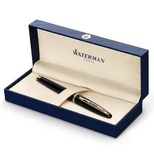 Carène Black Sea Fountain Pen High-Gloss Black & 23k Gold Clip Medium Nib with Blue Ink Cartridge Gift Box Carène Black Sea Fountain Pen High-Gloss Black & 23k Gold Clip Medium Nib with Blue Ink Cartridge Gift Box