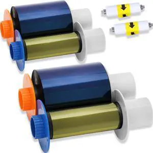 2 Pack 84051 YMCK Color Ribbon Compatible with Fargo Hdp5000 / Hdpii Printer | 084051 YMCK Full-Color Yields 500 Prints with Clean Spool 2 Pack 84051 YMCK Color Ribbon Compatible with Fargo Hdp5000 / Hdpii Printer | 084051 YMCK Full-Color Yields 500 Prints with Clean Spool
