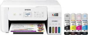 EcoTank ET-28 Series Wireless Color All-in-One Cartridge-Free Supertank Printer with Scan and Copy, The Ideal Basic Home Printer, Mobile Printing, LCD Display, Voice-Activated, White EcoTank ET-28 Series Wireless Color All-in-One Cartridge-Free Supertank Printer with Scan and Copy, The Ideal Basic Home Printer, Mobile Printing, LCD Display, Voice-Activated, White