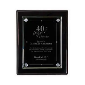 Personalized Piano Black Finish Floating Glass Plaque, Custom Engraved Wall Plaque for Employee Appreciation, Recognition, Service, Retirement and More (10 1/2 x 13) Personalized Piano Black Finish Floating Glass Plaque, Custom Engraved Wall Plaque for Employee Appreciation, Recognition, Service, Retirement and More (10 1/2 x 13)