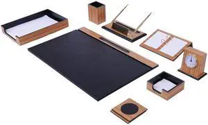 Wooden Desk Set - Desk Organizer Set - 11 Accessories - Desk Office Organizer - Document Tray - Office Desk Accessories - Desk Pad - Desktop Storage - 10 PCS (Black) Wooden Desk Set - Desk Organizer Set - 11 Accessories - Desk Office Organizer - Document Tray - Office Desk Accessories - Desk Pad - Desktop Storage - 10 PCS (Black)