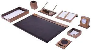 Wooden Desk Set - Desk Organizer Set - 11 Accessories - Desk Office Organizer - Document Tray - Office Desk Accessories - Desk Pad - Desktop Storage - 11 PCS (Brown) Wooden Desk Set - Desk Organizer Set - 11 Accessories - Desk Office Organizer - Document Tray - Office Desk Accessories - Desk Pad - Desktop Storage - 11 PCS (Brown)