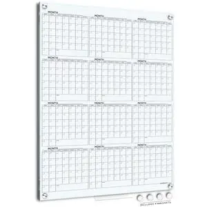 Magnetic 34"x46" Glass Whiteboard Yearly Calendar Planner White Board Dry Erase Board for Wall Monthly Glass Calendar Whiteboard Home Office Large Wall Planner Magnetic 34"x46" Glass Whiteboard Yearly Calendar Planner White Board Dry Erase Board for Wall Monthly Glass Calendar Whiteboard Home Office Large Wall Planner