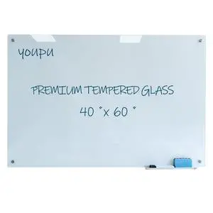 Magnetic Glass Whiteboard 40"x60" Premium Tempered Dry Erase Board Wall Mounted Frameless Whiteboard Bulletin Message Boards (White) Magnetic Glass Whiteboard 40"x60" Premium Tempered Dry Erase Board Wall Mounted Frameless Whiteboard Bulletin Message Boards (White)