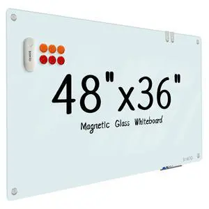 Glass Whiteboard - Glass Dry Erase Board 48" x 36" Magnetic White Board Writing Board White Boards for Walls Wall Office Home Glass Whiteboard - Glass Dry Erase Board 48" x 36" Magnetic White Board Writing Board White Boards for Walls Wall Office Home