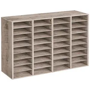 Wooden Literature Organizer, 36-Slot Mail Sorters, Removable Classroom Mailbox, Student Mailboxes for Classroom, Paper Storage Organizer, for Home, Office, Study, Classroom, Greige BG36WF01 Wooden Literature Organizer, 36-Slot Mail Sorters, Removable Classroom Mailbox, Student Mailboxes for Classroom, Paper Storage Organizer, for Home, Office, Study, Classroom, Greige BG36WF01