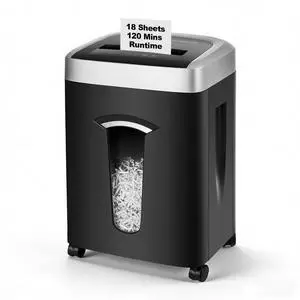 18 Sheets Paper Shredder Heavy Duty for Home Office | 120 Mins Runtime, P-4, 7.9 gal, Shreds CDs & Credit Cards 18 Sheets Paper Shredder Heavy Duty for Home Office | 120 Mins Runtime, P-4, 7.9 gal, Shreds CDs & Credit Cards