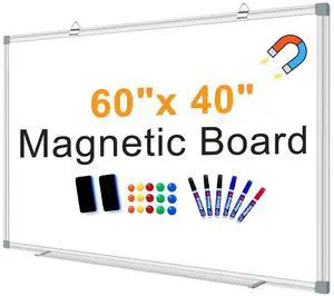 Large Magnetic Dry Erase Whiteboard, 60"X40" White Board for Wall with Long Pen Tray, Dry Erase White Board for Home Office Classroom Large Magnetic Dry Erase Whiteboard, 60"X40" White Board for Wall with Long Pen Tray, Dry Erase White Board for Home Office Classroom