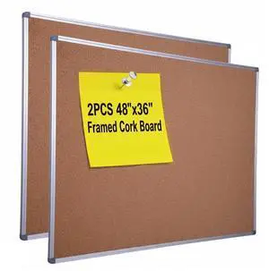 2-Pack Cork Notice Board 48 x 36 Inch, Aluminum Frame Bulletin Board | Walls Mounted Large Self-Healing Cork Board for Office, School, and Home, Hanging Notice Board with 10 Push Pins (4x3 Ft) 2-Pack Cork Notice Board 48 x 36 Inch, Aluminum Frame Bulletin Board | Walls Mounted Large Self-Healing Cork Board for Office, School, and Home, Hanging Notice Board with 10 Push Pins (4x3 Ft)